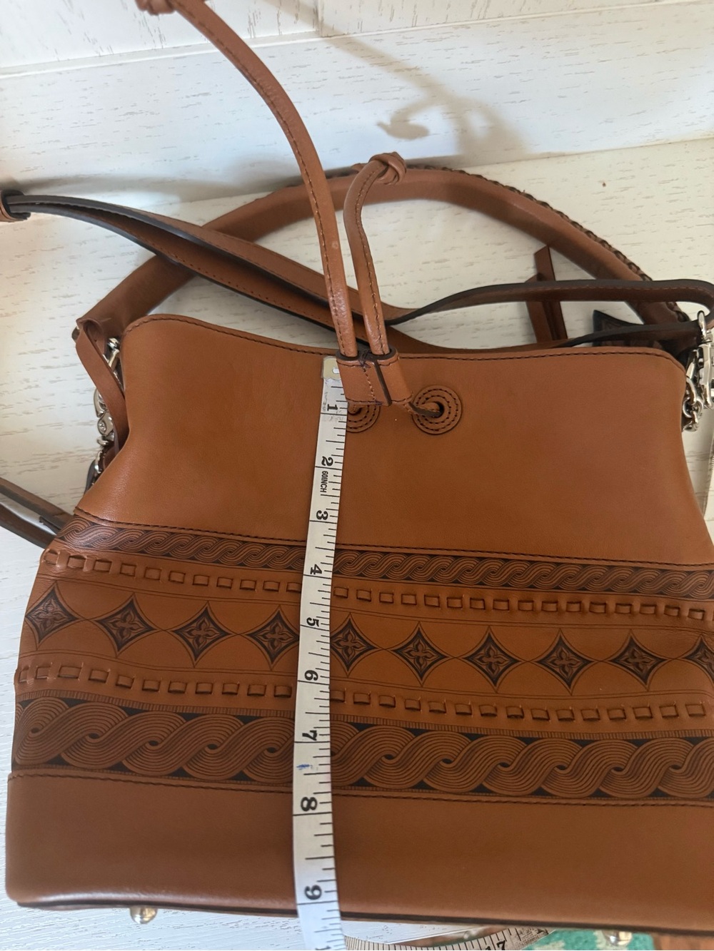 Brighton Ferreira Lorenza Valera bucket bag rich sienna leather silver hardware - Picture 15 of 16